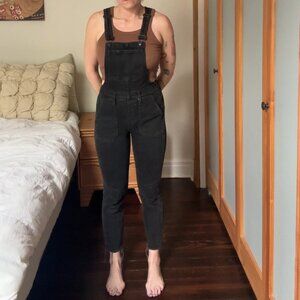 Black denim Madewell overalls